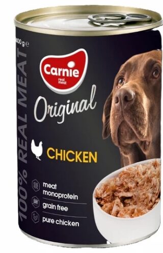 Suņu konservi pieaugušiem suņiem ar vistu, gaļa 96% 400g, bez graudiem.
