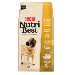 Suņu barība Nutribest light ar vistu un rīsiem 15kg