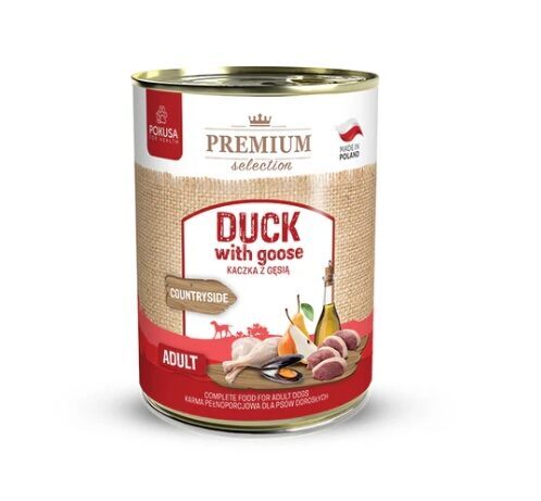 Suņu konservi pieaugušiem suņiem ar pīles gaļu un zosi 400g