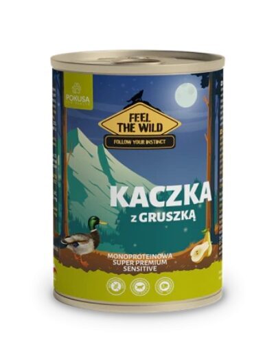 Suņu konservi pieaugušiem suņiem ar meža pīles gaļu un bumbieriem 400g