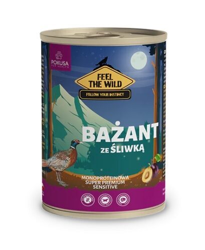 Suņu konservi pieaugušiem suņiem ar fazāna gaļu un plūmēm 400g