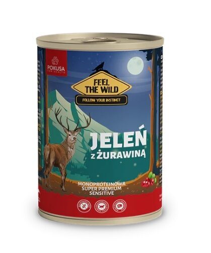 Suņu konservi pieaugušiem suņiem ar brieža gaļu un dzērvenēm 400g