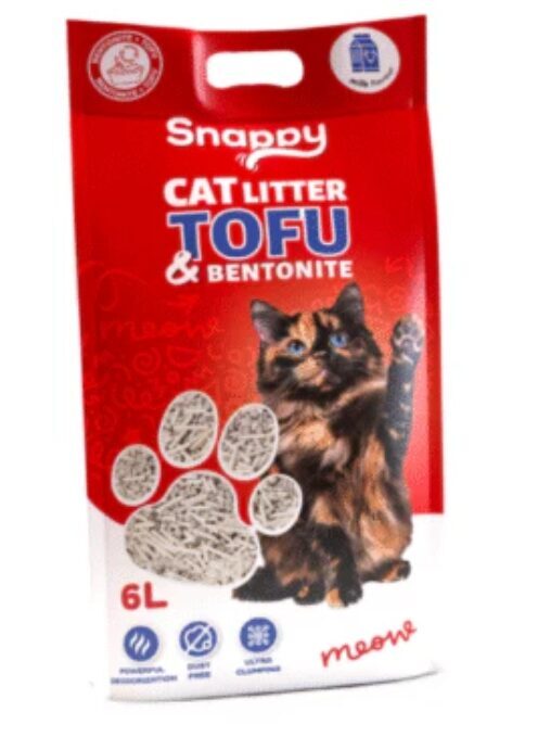 Pakaiši kaķu tualetēm bioloģiski noārdāmi TOFU un bentonītu 6L