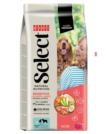 Suņu barība Select Sensitive Superpremium ar lasi un rīsiem 12kg